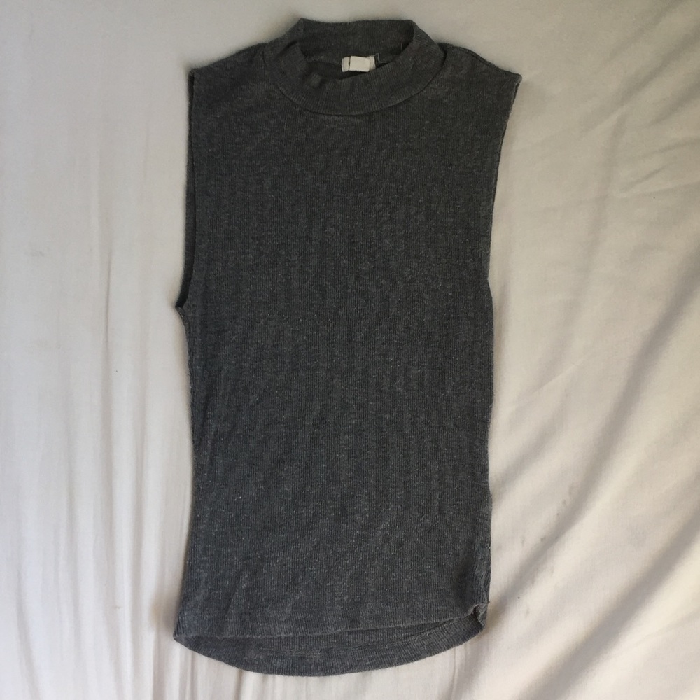 Small Gray Mock Turtleneck Shirt
